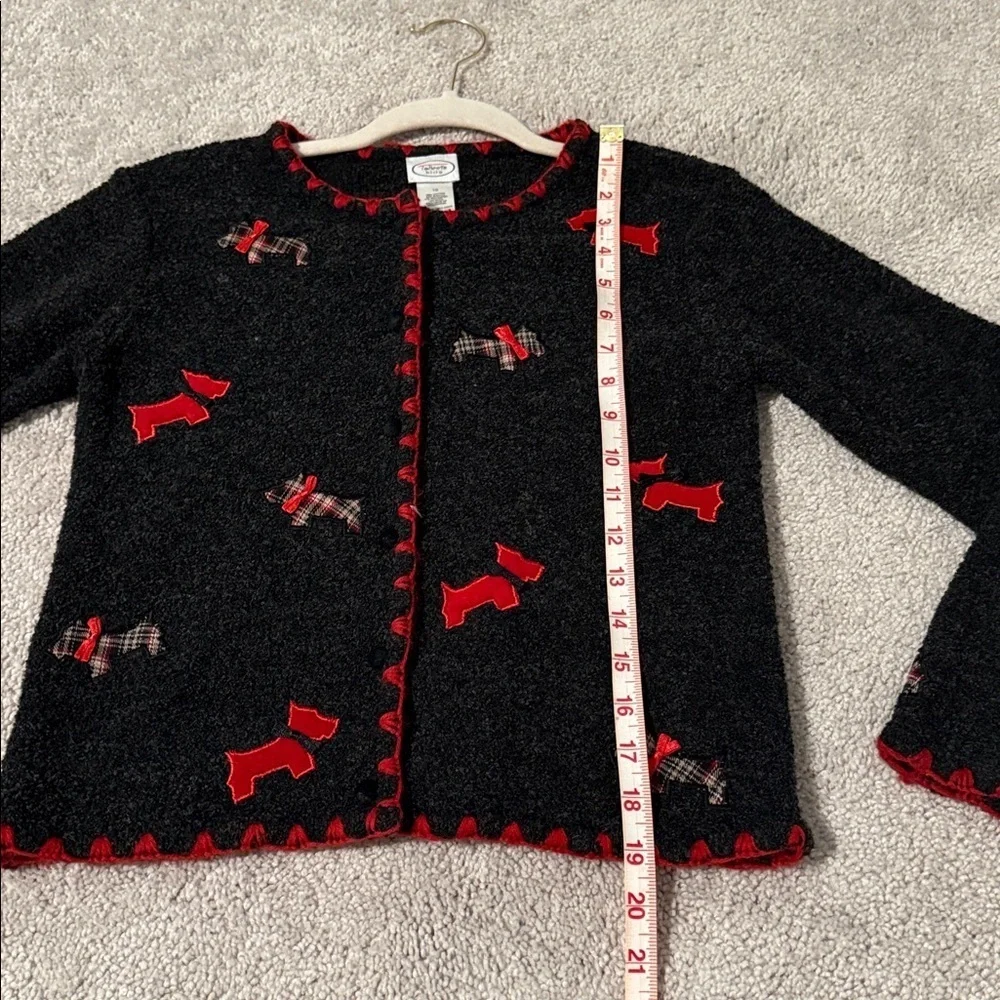 Talbots Kids Black Scottie Dog Button-Up Sweater – Size 10